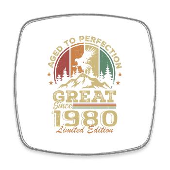 Vintage 1980er Jahre Geburtstag - 1980er Jahre Retro Geschenkidee - Viereckiger Kühlschrankmagnet - Weiß - Vorne