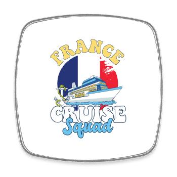 France Cruise Squad Family Vacation Trip - Square fridge magnet - white - Front