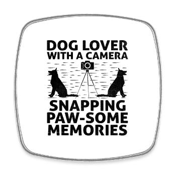 Dog Lover Photography Loves Dog Photographer Dogs - Square fridge magnet - white - Front