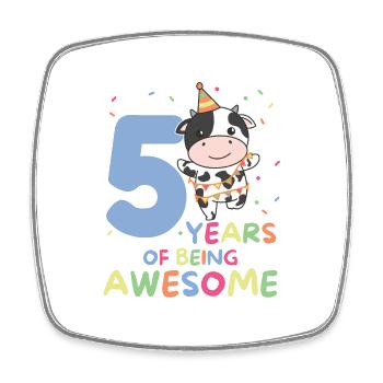 Vache pour les enfants de 5 ans - Magnet carré - blanc - Devant