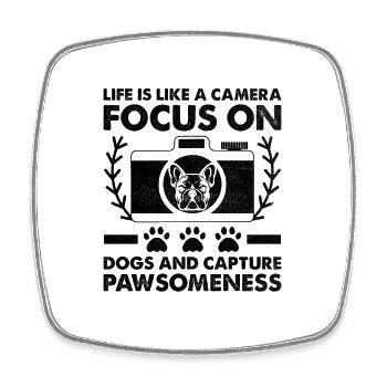Dog Lover Photography Loves Dog Photographer Dogs - Square fridge magnet - white - Front