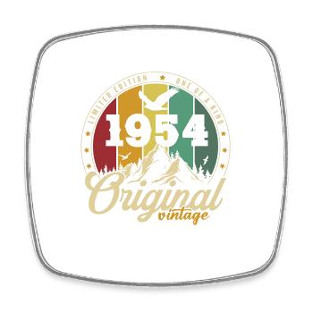 Original 1954 Vintage Retro Anniversary Gift - Square fridge magnet - white - Front