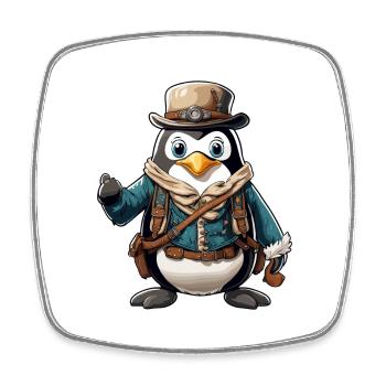 Lederhose / Tier / Tracht / Tradition / Pinguin - Viereckiger Kühlschrankmagnet - Weiß - Vorne