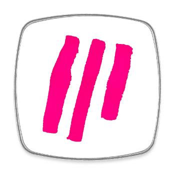 Stripes - Pink - Square fridge magnet - white - Front