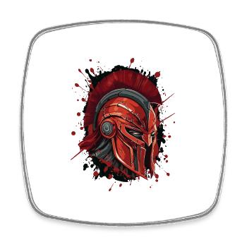 Casque Spartiate Tête Portrait Mythologie - Magnet carré - blanc - Devant
