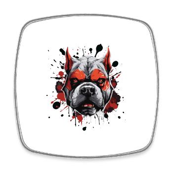 Bulldog Head Icon Dog - Square fridge magnet - white - Front
