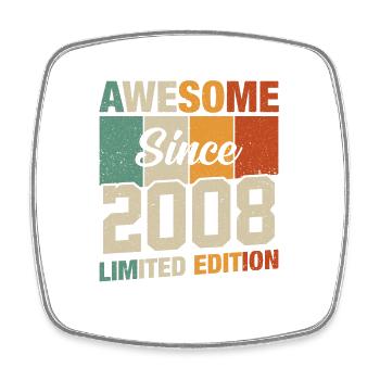 Legendary year of birth 2008 - Square fridge magnet - white - Front