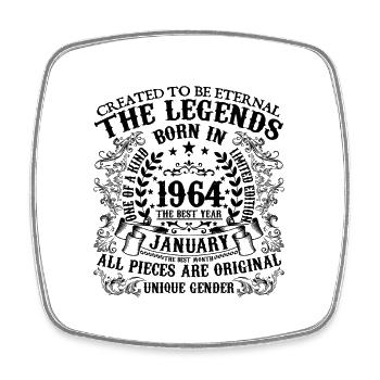 Anniversaire 1964 Janvier 1964 né en Janvier 1964 - Magnet carré - blanc - Devant