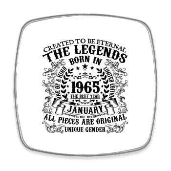 Anniversaire 1965 Janvier 1965 né en Janvier 1965 - Magnet carré - blanc - Devant