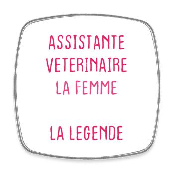 Assistante Veterinaire - Magnet carré - blanc - Devant