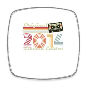 Original 2014 Vintage Geschenk 10. Geburtstag - Viereckiger Kühlschrankmagnet - Weiß - Vorne