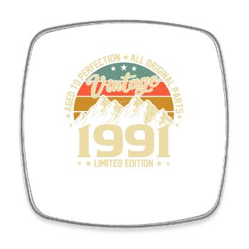 Vintage 1991 Birthday Legend - Square fridge magnet - white - Front
