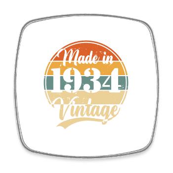 Vintage 1934 Birthday Gift 90 Years - Square fridge magnet - white - Front