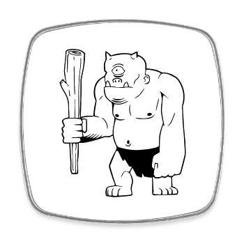 Cyclops Troll Encounter - Square fridge magnet - white - Front