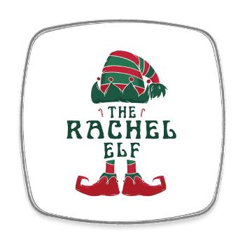 Rachel Elf Personalized Name Christmas Family - Square fridge magnet - white - Front