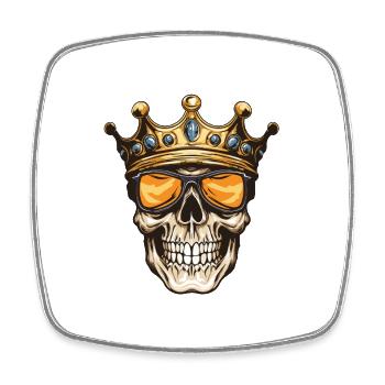 Couronne de Roi Crâne - Magnet carré - blanc - Devant