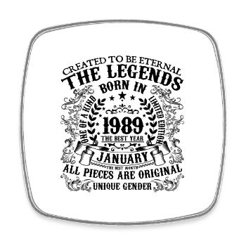 Anniversaire 1989 Janvier 1989 né en Janvier 1989 - Magnet carré - blanc - Devant