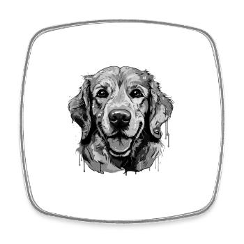 Golden Retriever Dog Head Portrait Animal - Square fridge magnet - white - Front