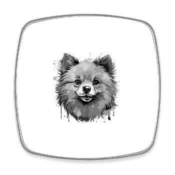 Pomeranian Dog Head Portrait Animal - Square fridge magnet - white - Front