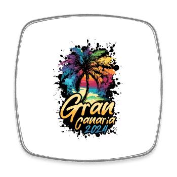 Gran Canaria 2024 Palm Trees Multicolored - Square fridge magnet - white - Front