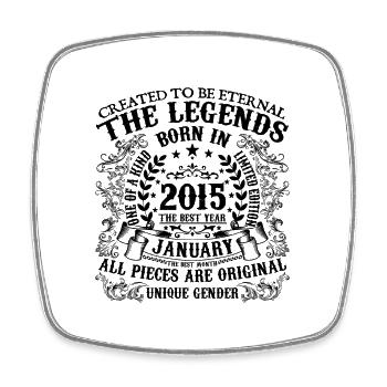 Anniversaire 2015 Janvier 2015 né en Janvier 2015 - Magnet carré - blanc - Devant