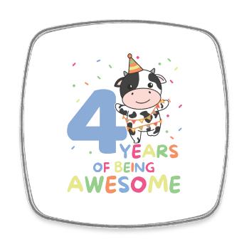 Vache pour les enfants de 4 ans - Magnet carré - blanc - Devant