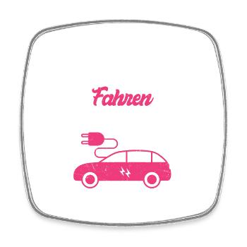 Echte Frauen Fahren Elektroauto - Viereckiger Kühlschrankmagnet - Weiß - Vorne