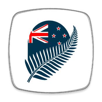 New Zealand Aotearoa Kiwi 2 - Square fridge magnet - white - Front