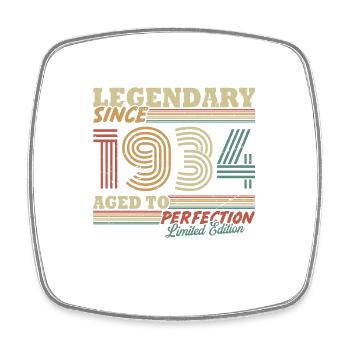 Legendary Since 1934 Vintage Birthday Gift - Square fridge magnet - white - Front