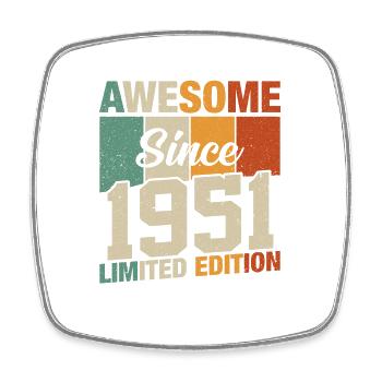 Vintage Birthday Legend 1951 - Square fridge magnet - white - Front