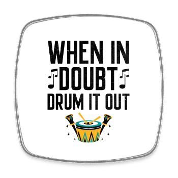 Corps de tambours Fanfare Drum Corp Musique Percussio - Magnet carré - blanc - Devant