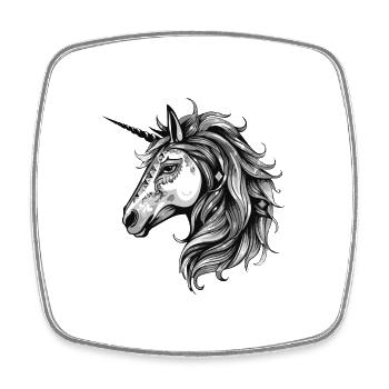 Unicorn Portrait Head Animal - Square fridge magnet - white - Front