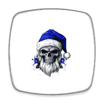 Santa Claus Skull Christmas Colorful - Square fridge magnet - white - Front