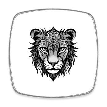 Cheetah Portrait Head Animal - Square fridge magnet - white - Front