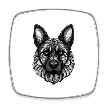 Schäferhund Hund Porträt Kopf Tier - Viereckiger Kühlschrankmagnet - Weiß - Vorne