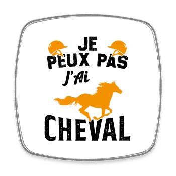 I can't I have a horse - Square fridge magnet - white - Front