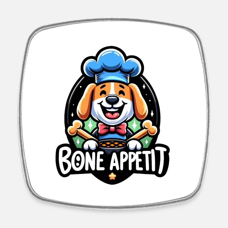 Bone Appetite - Square fridge magnet - white