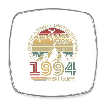 Jahrgang Februar 1994 Retro Jubiläumsgeschenk - Viereckiger Kühlschrankmagnet - Weiß - Vorne