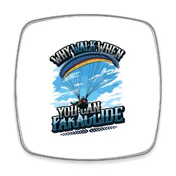 Fallschirmspringen Parachute Skydiving Paraglider - Viereckiger Kühlschrankmagnet - Weiß - Vorne