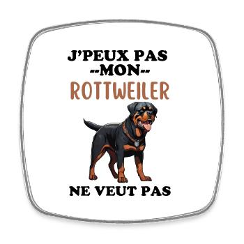 Rottweiler - Magnet carré - blanc - Devant