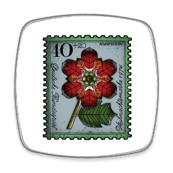 Stamp Advent Star - Square fridge magnet - white - Front