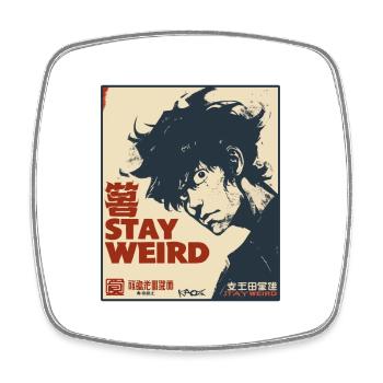 Stay Weird, Young Asian Manga Anime - Square fridge magnet - white - Front