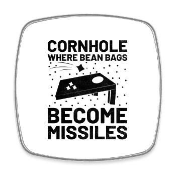 Cornhole Players Cornhole Sports Funny Cornhole Be - Square fridge magnet - white - Front