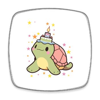 Je suis 6 tortues Tortue 6e anniversaire - Magnet carré - blanc - Devant