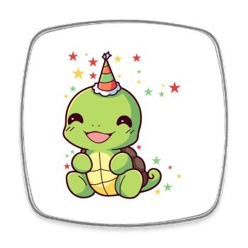 Je suis 2 Tortues Tortue 2ème Anniversaire - Magnet carré - blanc - Devant