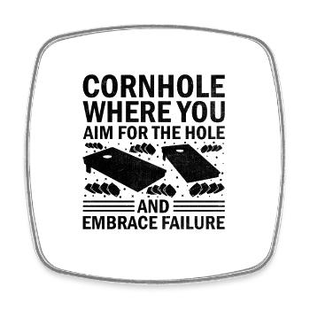 Joueurs De Cornhole Cornhole Sports Drôle De Cornhole Be - Magnet carré - blanc - Devant