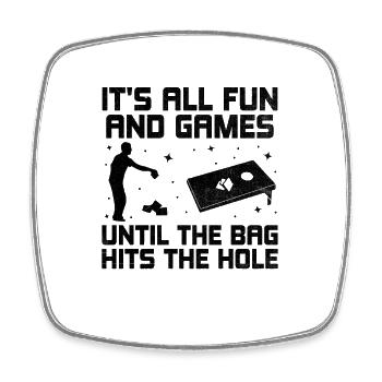 Joueurs De Cornhole Cornhole Sports Drôle De Cornhole Be - Magnet carré - blanc - Devant