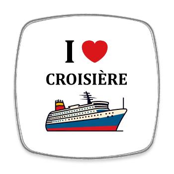 I love Croisière - Magnet carré - blanc - Devant