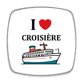 I love Croisière - Magnet carré - blanc - Devant