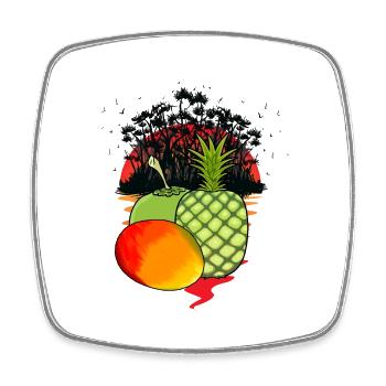 Caribbean, Island, Fruits, Fruits, Vitamins, Summer, Food - Square fridge magnet - white - Front